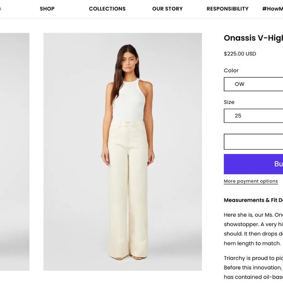 BNWT Triarchy Wide Leg Off-White Denim, Size 26 - Picture 10 of 10